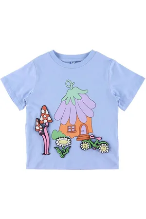 Stella McCartney T-shirt - LyseblÃ¥ m. Patches