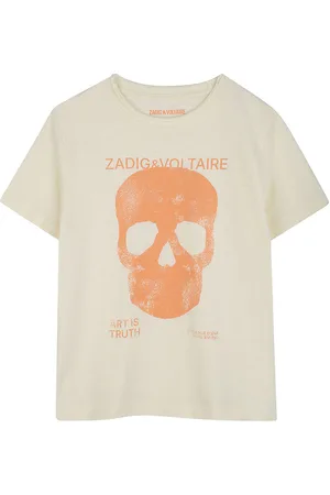 Zadig & Voltaire T-shirt - Offwhite/Orange m. Kranie