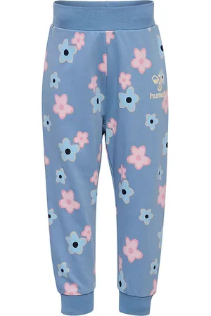 Hummel Sweatpants - hmlRinna - Faded Denim m. Blomster