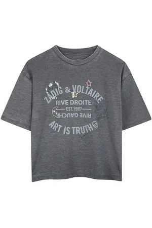 Zadig & Voltaire T-shirt - GrÃ¥meleret m. Print