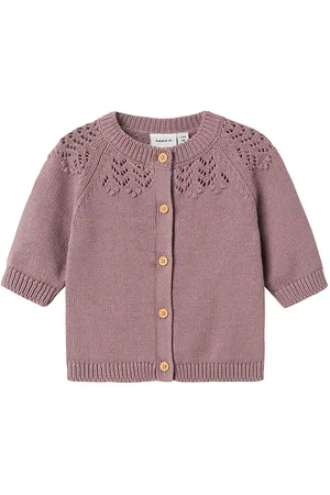 NAME IT Cardigan - Strik - NbfBimolly - Elderberry
