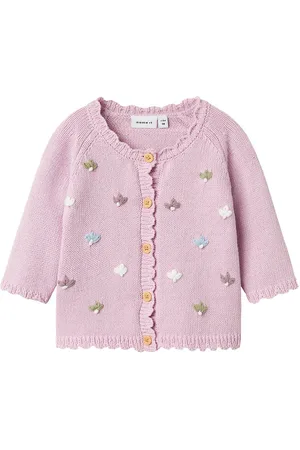 NAME IT Cardigan - Strik - NbfBilili - Winsome Orchid m. Blomste