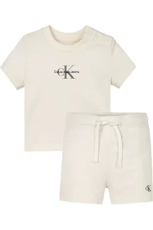 Calvin Klein Shorts/T-shirt - Monogram Logo - Tofu White