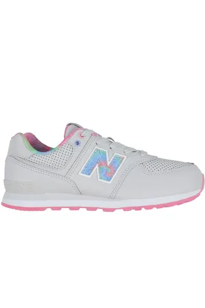 New Balance Sko - 574 - Grey Matter/Signal Pink