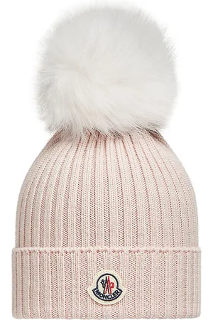Moncler Hue - Uld - Rosa m. Pelskvast