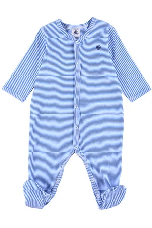 Petit Bateau Natdragt m. FÃ¸dder - Delphinium/Marshmallow