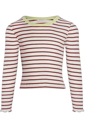 Minimalisma Bluse - Rib - Silke/Bomuld - Bardot - Hibiscus Strip