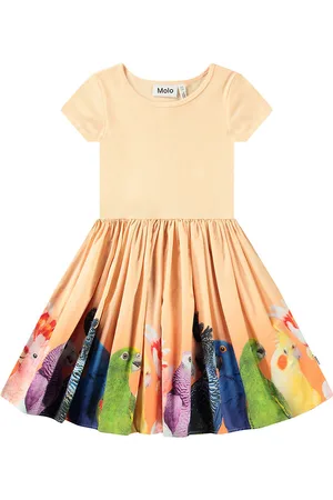 Molo Kjole - Rib - Cissa - Rainbow Parrots m. Print