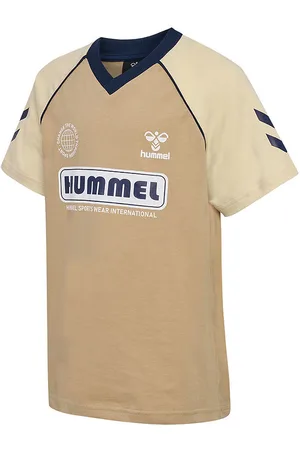 Hummel T-shirt - hmlRolf - Cornstalk m. Logoprint
