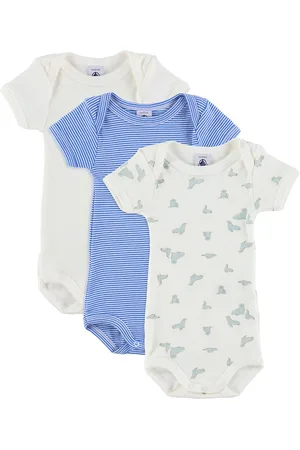 Petit Bateau Body k/Ã¦ - 3-pak - Hvid/BlÃ¥stribet