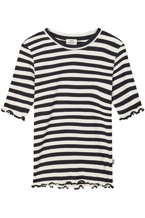 Mads Norgaard T-shirt - Rib - Tuviana - Black/Vanilla Ice