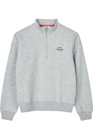 Mads Norgaard Sweatshirt - Crewie Half Zip - GrÃ¥meleret