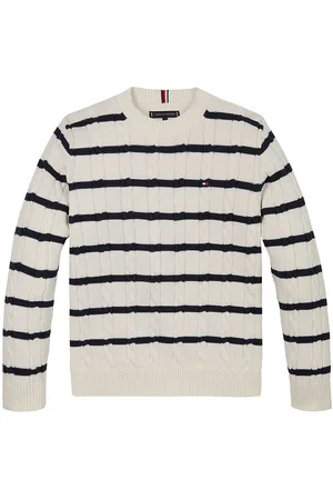 Tommy Hilfiger Bluse - Strik - Ivory Petal/Dark Night Navy Strip
