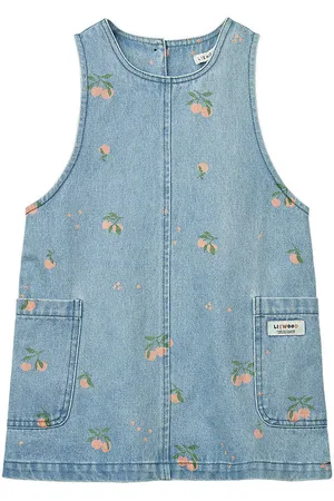 Liewood Kjole - Angelica - Denim - LyseblÃ¥ m. Ferskner