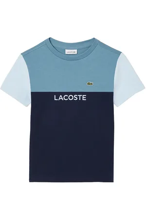 Lacoste T-shirt - Limestone/Rill-Navy/Blue m. Logo