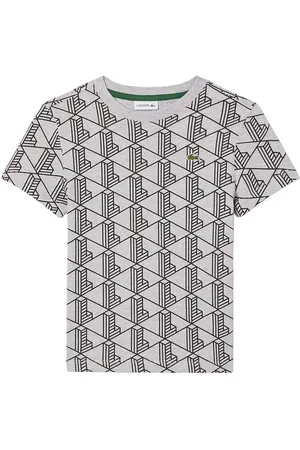 Lacoste T-shirt - Silver/Chine/Black m. Logo/Print