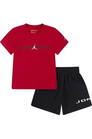 Jordan ShortssÃ¦t - Shorts/T-shirt - Sort/RÃ¸d