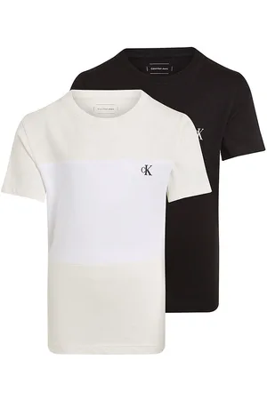 Calvin Klein T-shirt - 2-pak - Color Block - Black/Tofu Colorblo
