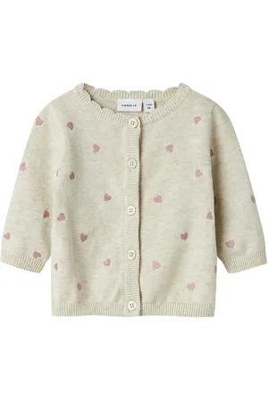 NAME IT Cardigan - Strik - NbfFisilly - Peyote Melange m. Hjerte