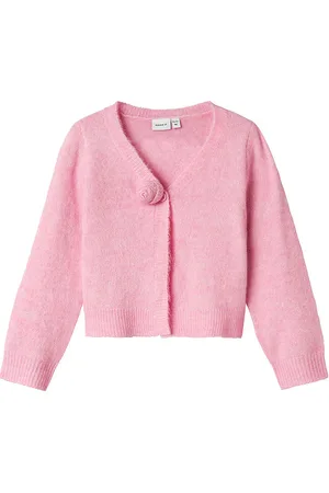 NAME IT Cardigan - Strik - NmfDarine Short - Pink Frosting