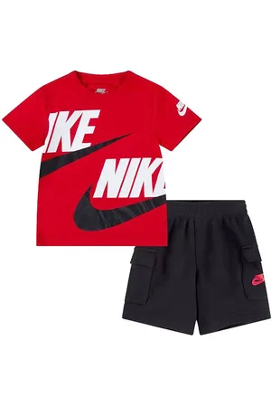 Nike ShortssÃ¦t - T-shirt/Shorts - Sort/University Red