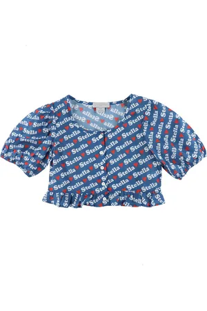 Stella McCartney T-shirt - BlÃ¥ m. Logoprint