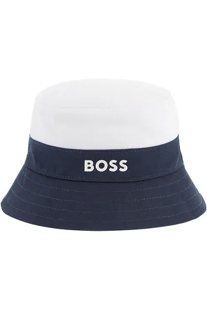 HUGO BOSS BÃ¸llehat - Vendbar - Persian Blue/Hvid/Navy