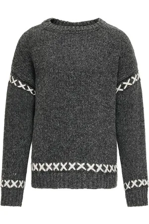 ONLY Bluse - Strik - KogAmanda - Dark Grey Melange/Cloud