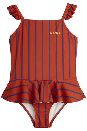 Mini Rodini Badedragt - UV50+ - Stripe - RustrÃ¸d/BlÃ¥