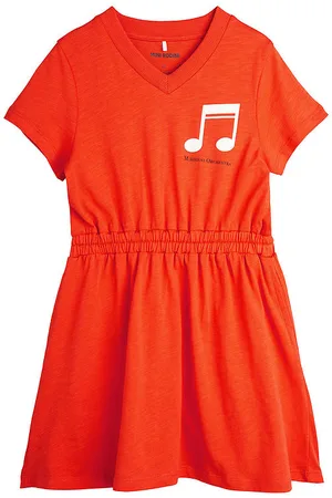 Mini Rodini Kjole - Note - RÃ¸dorange
