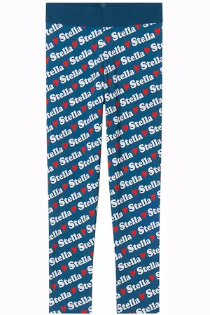 Stella McCartney Leggings - BlÃ¥ m. Hvid/RÃ¸d
