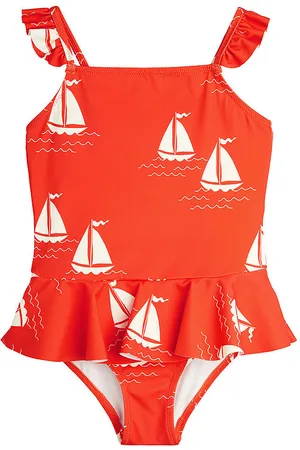 Mini Rodini Badedragt - UV50+ - Sailing Boats - RÃ¸d