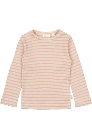 Petit Piao Bluse - Rib - Modal - Bright Rose/Dark Off White