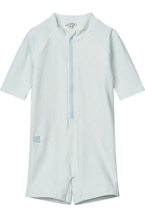 Liewood Badeheldragt - Max Seersucker - Y/D Stripe Pure Sky/Crem