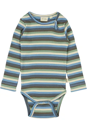 Petit Piao Body l/Ã¦ - Rib - Modal - Allure Blue Multi Striped