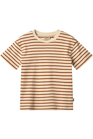 WHEAT T-shirt - Fabian - Warm Caramel Stripe
