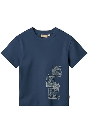 WHEAT T-shirt - Ben - Blue Waves m. Print