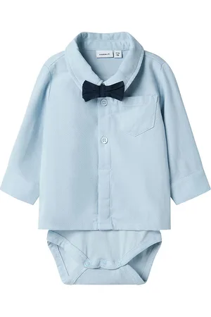 NAME IT Skjortebody l/Ã¦ - NbmDenmolle - Celestial Blue