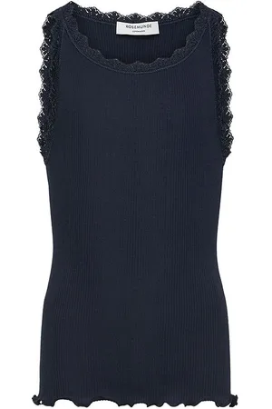 Rosemunde Top - Rib - Balta - Navy m. Blonder