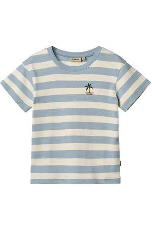 WHEAT T-shirt - Liam - Calm Blue Stripe