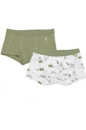 Joha Boxershorts - 2-pak - Bambus - GrÃ¸n/Off White m. Print