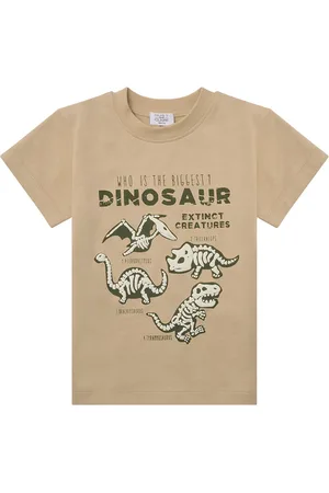 Hust and Claire T-shirt - Anton - Pale Khaki m. Dinosaurer