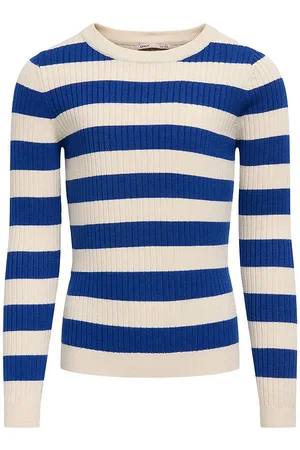 ONLY Bluse - Rib - Strik - KogKarol - Birch/Mazarine Blue