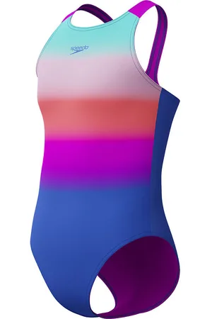 Speedo Badedragt - Printed Pulseback - BlÃ¥ m. Striber