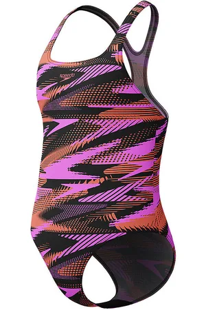 Speedo Badedragt - HyperBoom Allover Medalist - Sort/Lilla/Orang