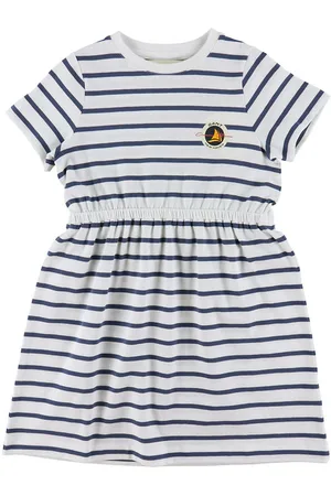 GANT Kjole - Striped - Dusty Navy
