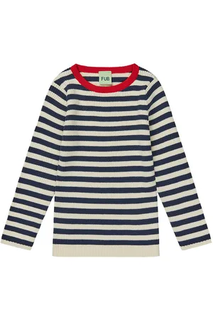 FUB Bluse - Rib - Ecru/Dark Navy