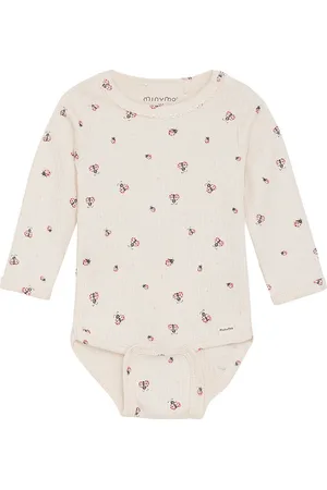 Minymo Body l/Ã¦ - Rib - White Swan m. MariehÃ¸ner