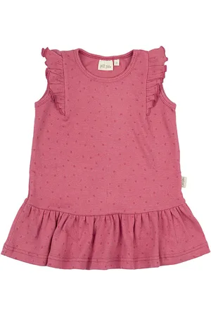 Petit Piao Kjole - Rib - Modal- Frill Dot - Light Berry