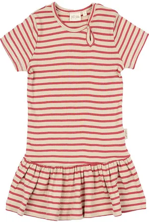 Petit Piao Kjole - Rib - Modal - Light Berry/Dark Off White